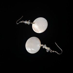 Polished Natural Shell Drop Earrings